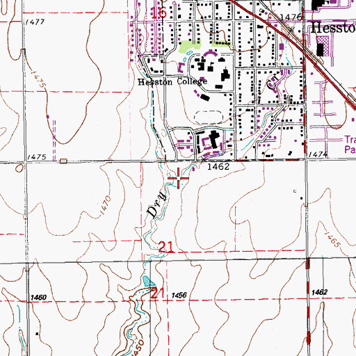 Topographic Map of Dyck Arboretum of the Plains, KS