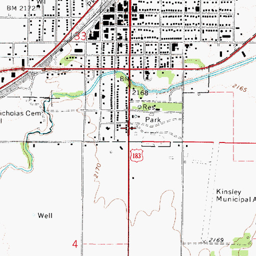 Topographic Map of The Pink Building, KS