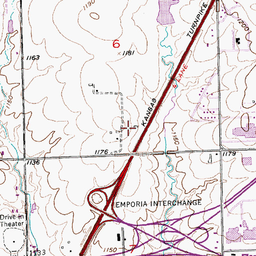 Topographic Map of Jones Aquatic Center, KS