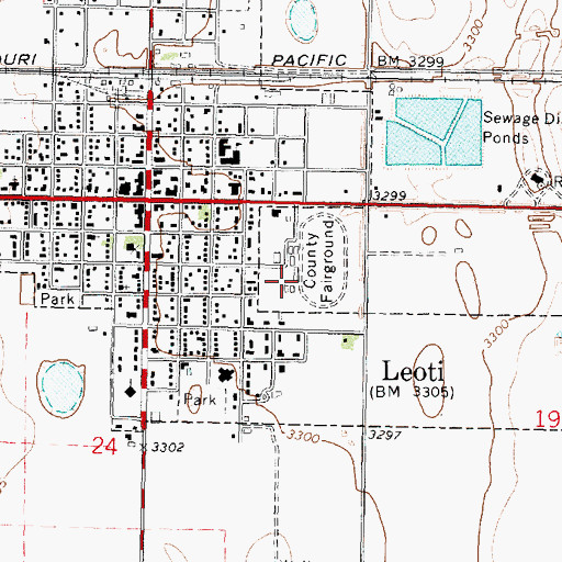 Topographic Map of Wichita County Fairgrounds, KS