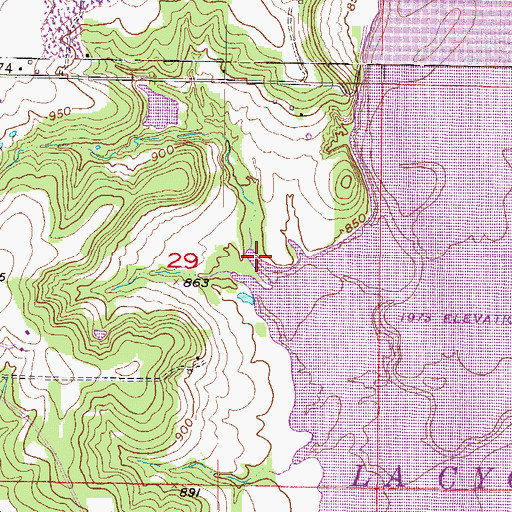 Topographic Map of Linn County Park Marina, KS