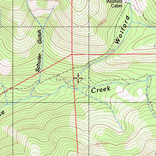 Topographic Map of Wolford Gulch, CA