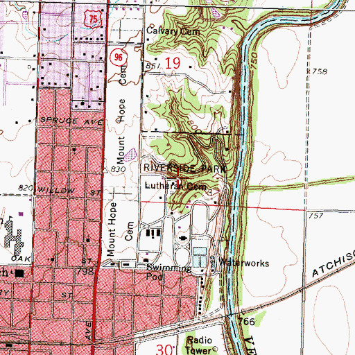 Topographic Map of Ralph Mitchell Zoo, KS
