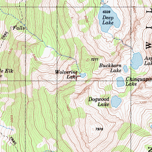 Topographic Map of Wolverine Lake, CA