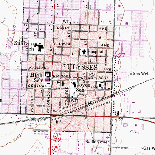 Topographic Map of Grant County Activity Center, KS