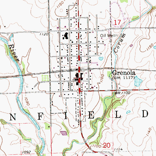 Topographic Map of Grenola Senior Center, KS