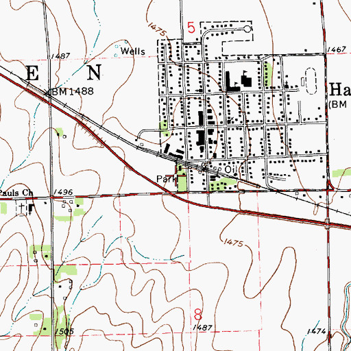 Topographic Map of Haven Community Building, KS