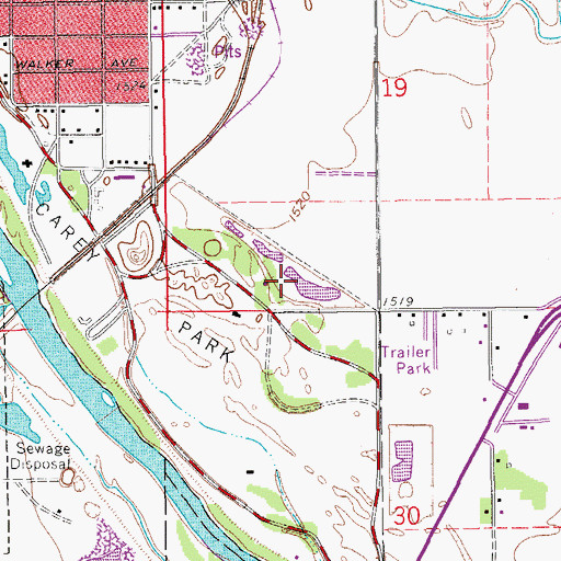 Topographic Map of Hutchinson Zoo, KS
