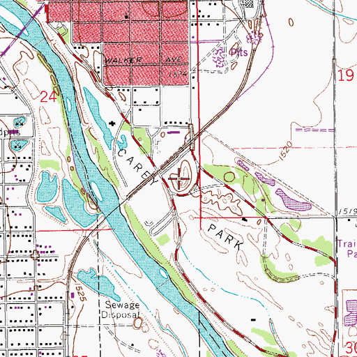 Topographic Map of Salt City Splash Aquatic Center, KS