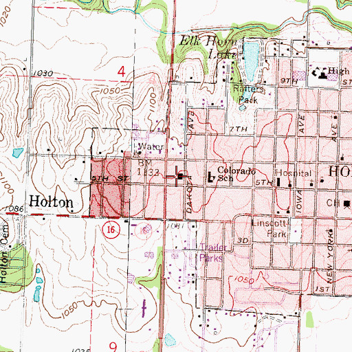 Topographic Map of Jackson County Fairgrounds, KS