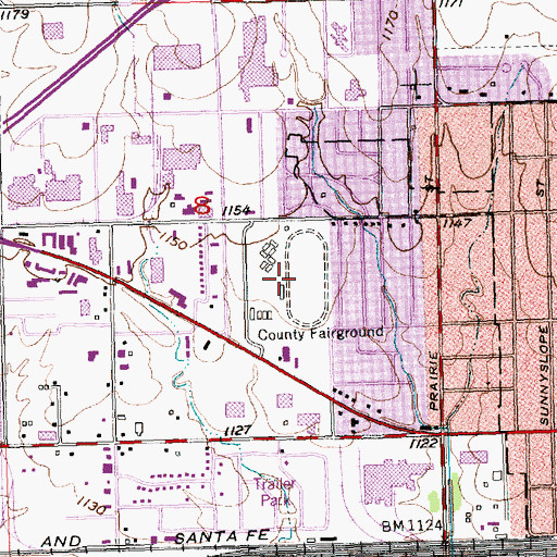 Topographic Map of Lyon County Fairgrounds, KS