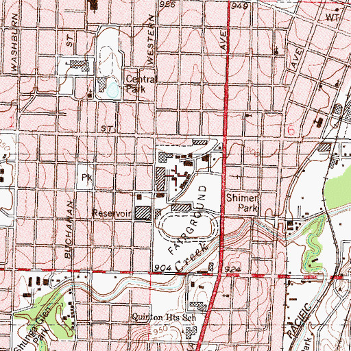 Topographic Map of Kansas Expocentre Exhibition Hall, KS