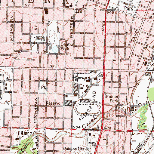 Topographic Map of Kansas Expocentre Maner Conference Center, KS