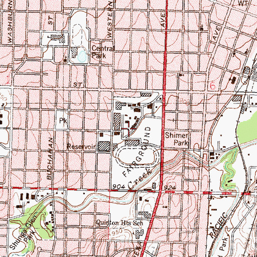 Topographic Map of Kansas Expocentre Landon Arena, KS