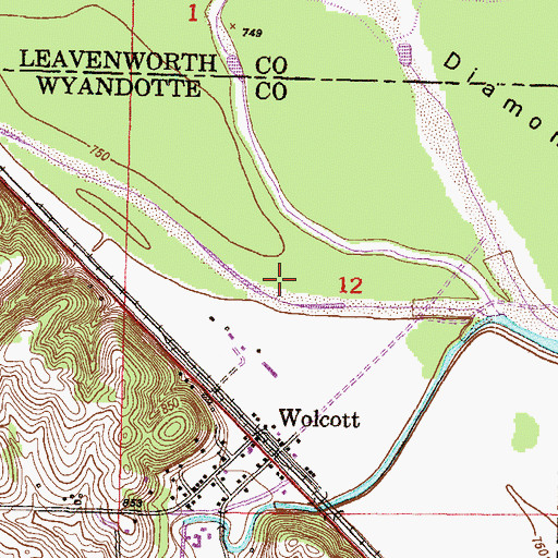 Topographic Map of Lakeside Speedway, KS