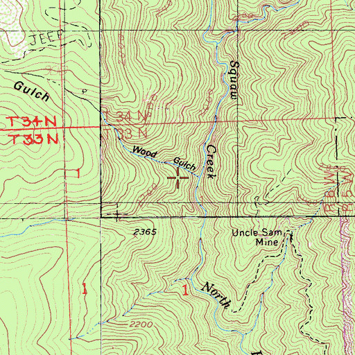 Topographic Map of Wood Gulch, CA