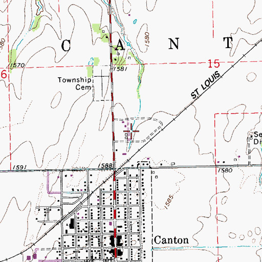 Topographic Map of McPherson County Fairgrounds, KS