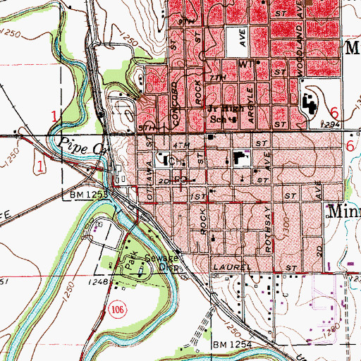 Topographic Map of Minneapolis Area Chamber of Commerce, KS