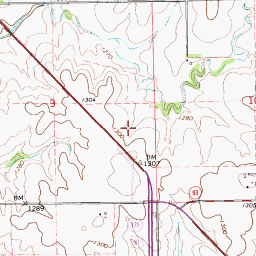 Topographic Map of Minneapolis Raceway Park, KS