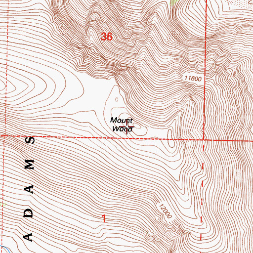 Topographic Map of Mount Wood, CA