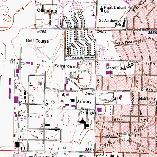Topographic Map of Fairgrounds Speedway, KS
