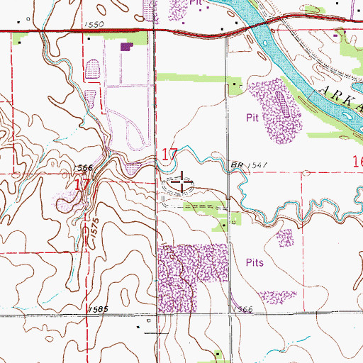 Topographic Map of Hutchinson Raceway Park, KS