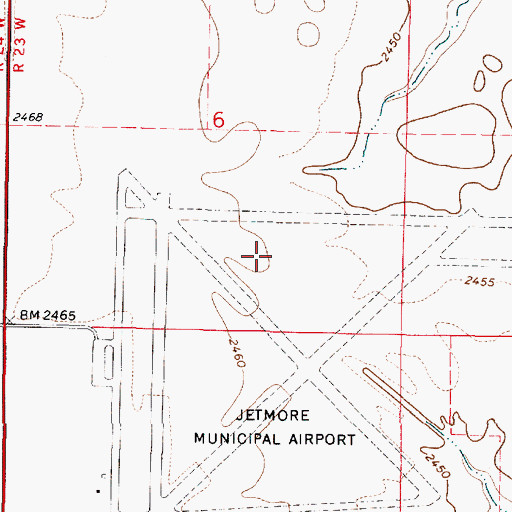 Topographic Map of Jetmore Motorplex, KS