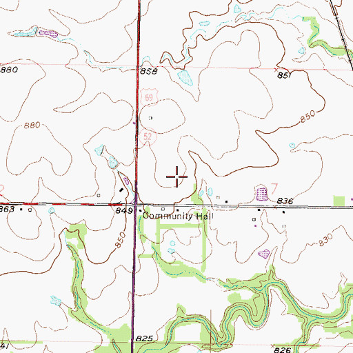 Topographic Map of Linn County Speedway, KS
