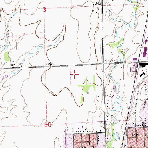 Topographic Map of Warden Park Speedway, KS