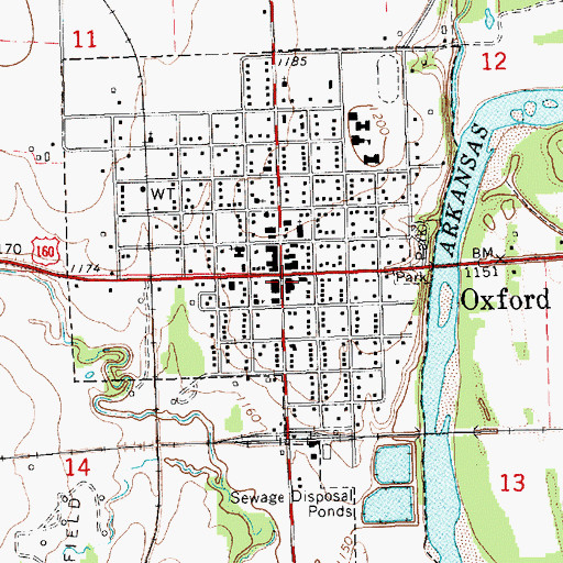 Topographic Map of Oxford Friendship Center, KS