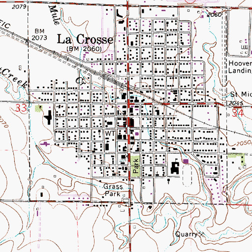Topographic Map of Sixty Plus Senior Center, KS