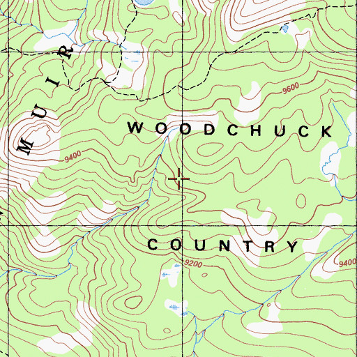 Topographic Map of Woodchuck Country, CA