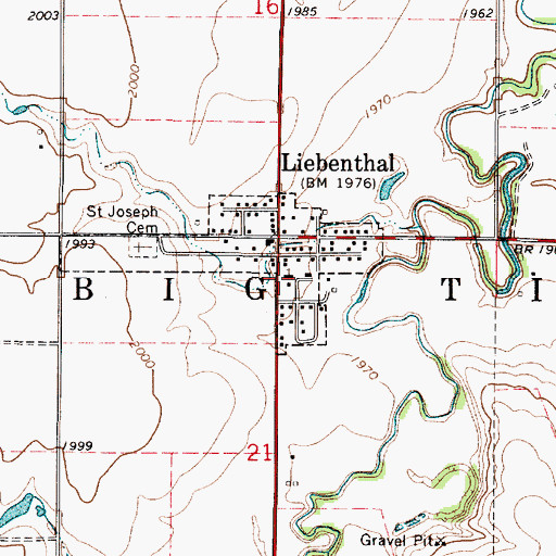 Topographic Map of Saint Joseph's Catholic Church, KS