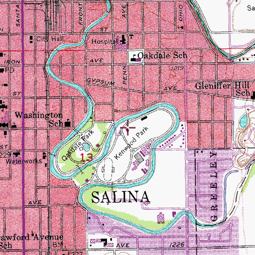 Topographic Map of Kenwood Cove, KS