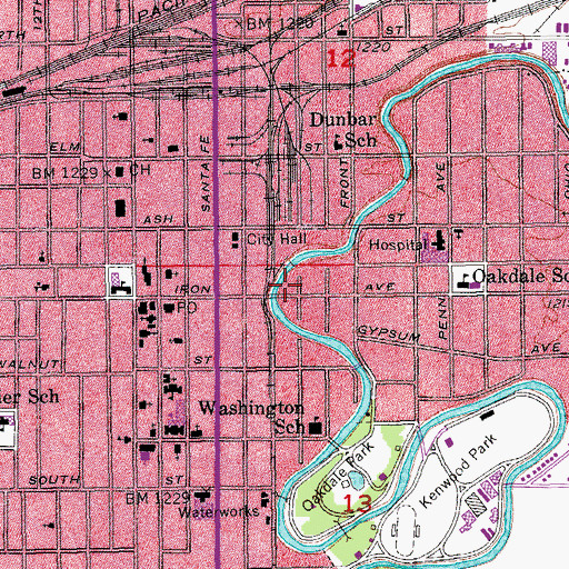 Topographic Map of Salina Community Theatre, KS