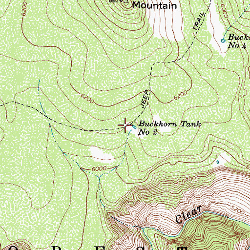 Topographic Map of Buckhorn Tank Number Two, AZ
