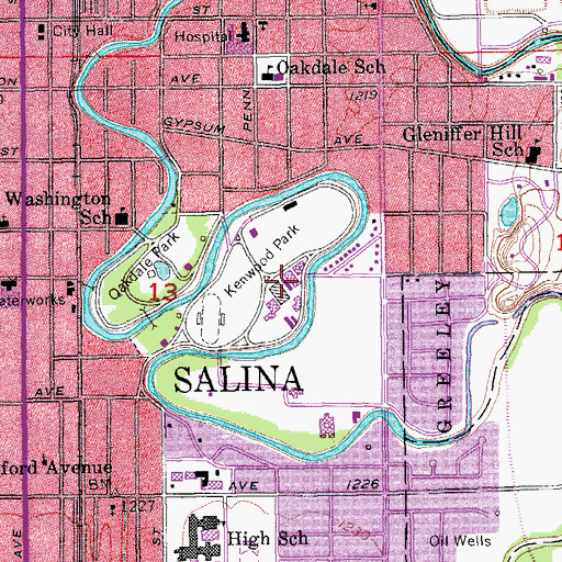 Topographic Map of Saline County Livestock and Exposition Center, KS