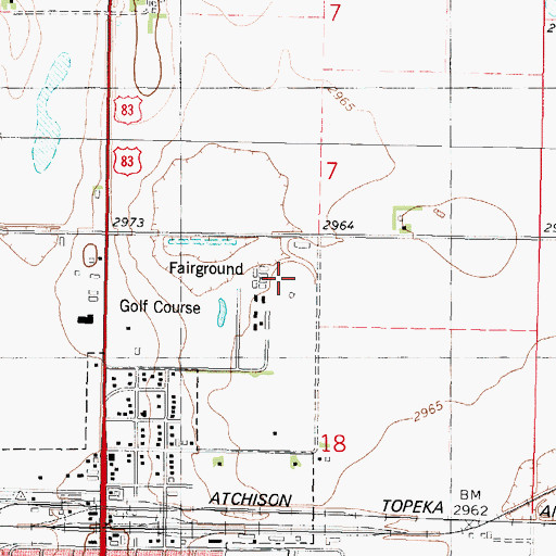 Topographic Map of Scott County Indoor Arena and Activity Center, KS