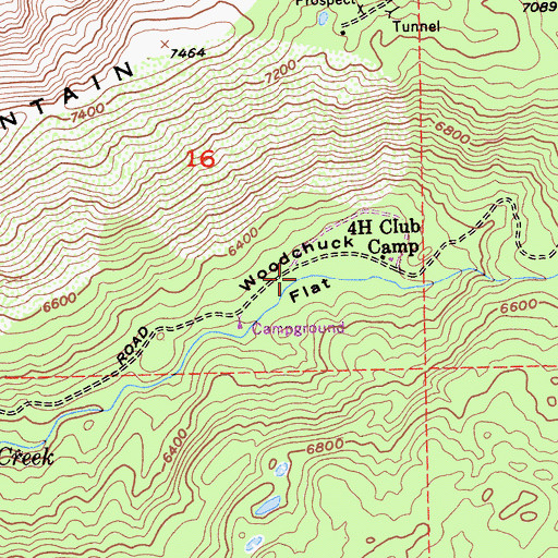 Topographic Map of Woodchuck Flat, CA