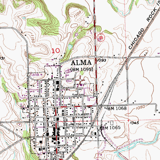 Topographic Map of Wabaunsee County Fairgrounds, KS