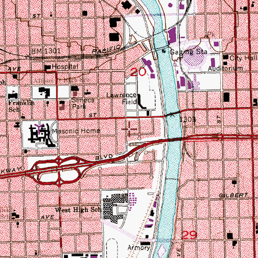 Topographic Map of Wichita Ice Center, KS