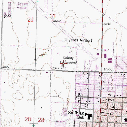 Topographic Map of Grant County Civic Center Auditorium, KS