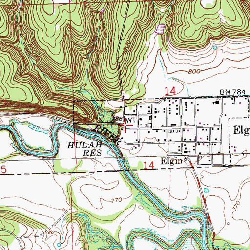 Topographic Map of Elgin Community Center, KS