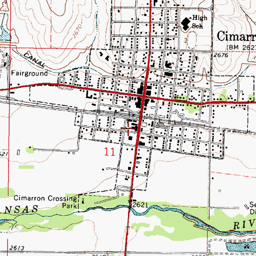Topographic Map of Gray County Over 50 Center, KS