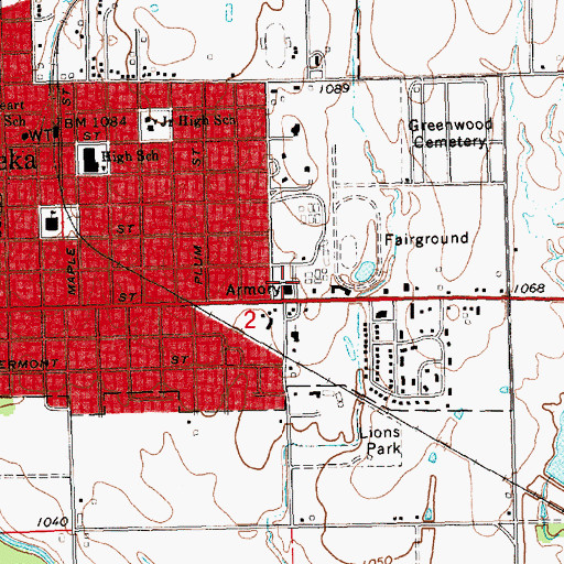 Topographic Map of Matt Samuels Community Building, KS