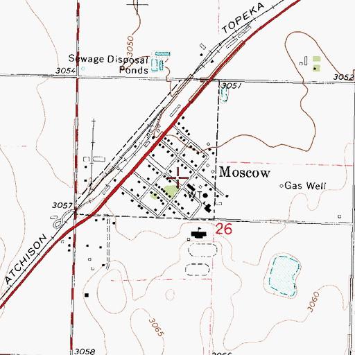 Topographic Map of Moscow Senior Center, KS