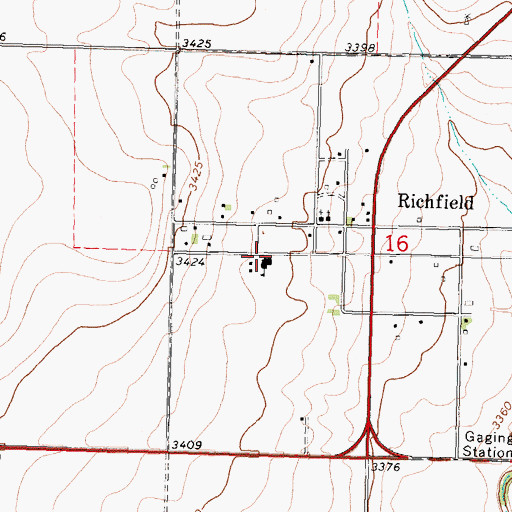 Topographic Map of Richfield Senior Center, KS