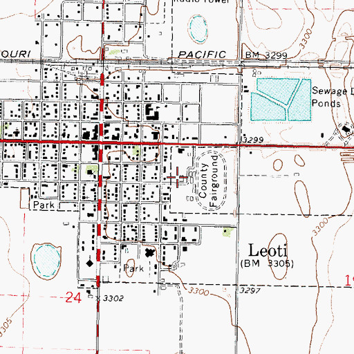 Topographic Map of Wichita County Community Building, KS