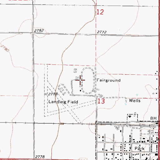 Topographic Map of Lane County Fairgrounds, KS