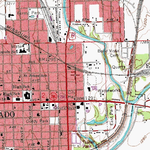 Topographic Map of El Dorado Senior Center, KS